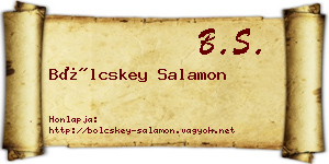Bölcskey Salamon névjegykártya